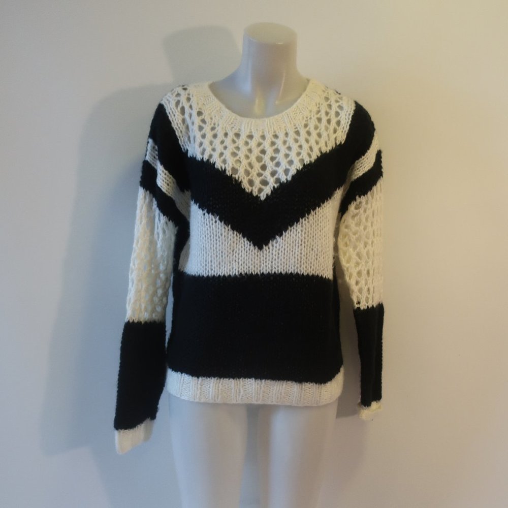 Evil Twin Black, White Open Knit Sweater XS*
